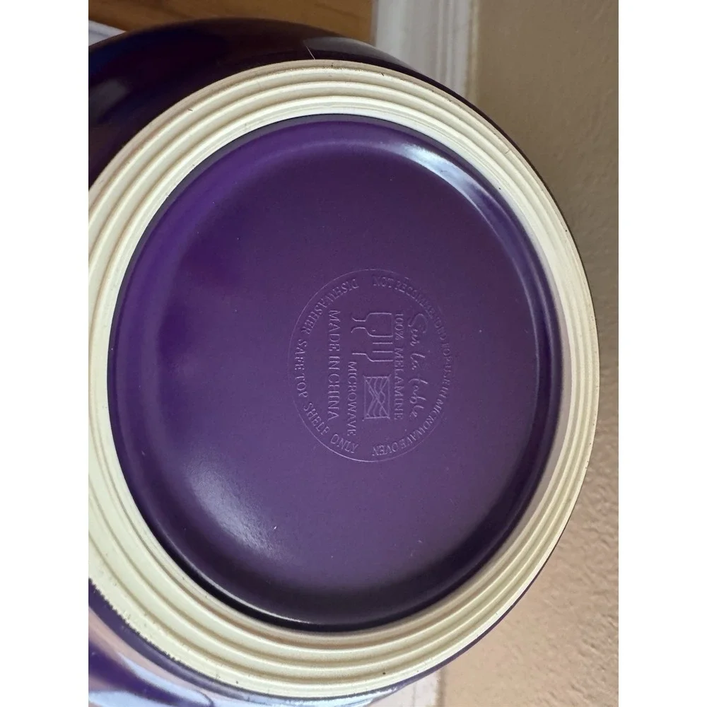 Vintage Sur La Table 3 Mixing Bowls With Spouts: Blue, Maroon, And Purple